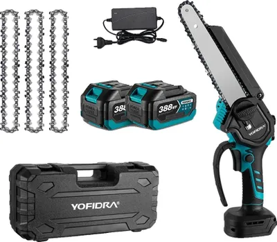 Obrázek produktu pro Elektrická řetězová pila, bezkartáčový motor, automatické mazání, 2x sada baterií