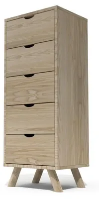 Produktbild von Skandinavische lumpenhändler Viking 5 Schubladen aus Massivholz - Roh (ohne Lack)