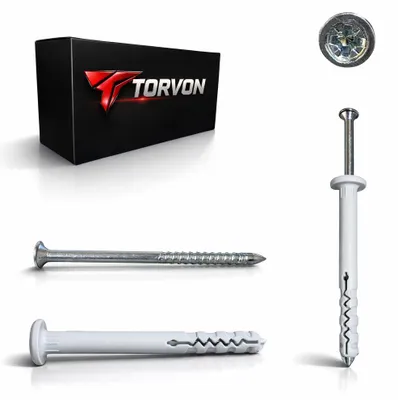 Obrázek produktu pro TORVON Hřebíkové hmoždinky s límcem pro rychlou montáž 6x60 mm, 100 ks