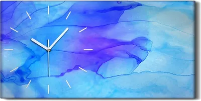 Produktbild von Wandbild Leinwand Bilder mit Uhr Geräuschlos 60x30 Tinte Abstrakte Kunst - weiße Hände