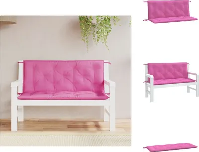Produktbild von vidaXL Gartenbank-Auflagen 2 Stk. Rosa 120x50x7 cm Stoff -  Sitzpolster
