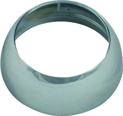 A chrome-plated cap for a faucet.