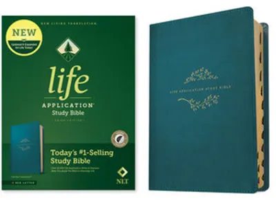 Zdjęcie produktu dla NLT Life Application Study Bible, Third Edition (Leatherlike, Teal Blue, Indexed, Red Letter)