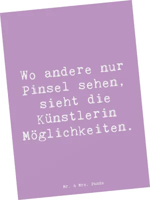 Produktbild von Mr. & Mrs. Panda Postkarte Spruch Künstlerin Visionen - Lavendeltraum - Geschenk, Ansichtskarte, bildende Kunst, Grußkarte, Kunstschaffende, Kunstwerke, Perspektive