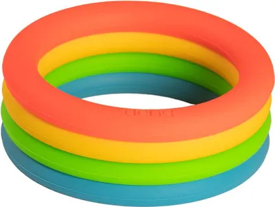 Produktbild von Dëna Neon Spielzeugringe Neon flexibel, leicht zu reinigen, für kleine Hände