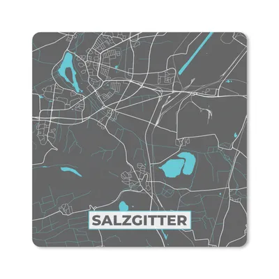 Produktbild von MuchoWow® Mauspad Mousepad Karte - Stadtplan - Salzgitter - Deutschland - Blau 30x30 cm - Mousepads - Maus Mat - Pad - Mausunterlage - Gaming