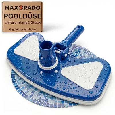 Produktbild von Deluxe Pool Bodendüse Blau Handreiniger oder für Teleskopstange Bodensauger mit Schlauchanschluss Ø 32/38 mm und Nylon Bürste Poolbürste Poolsauger Bodenbürste