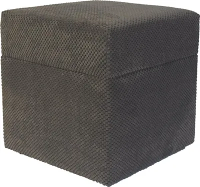 Zdjęcie produktu dla Pufa welurowa ZEFIR DOT 40x40 cm kwadratowa z pojemnikiem pufa tapicerowana otwierana do salonu brązowa