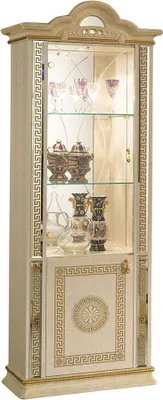 Produktbild von Barock Vitrine Venus 2-Türig in Beige/Gold Hochglanz