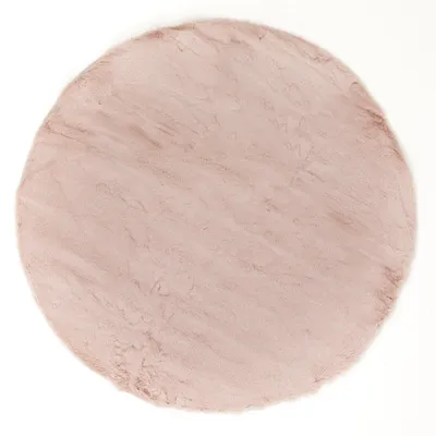 Produktbild von Fellteppich Rund 120 cm Rosa besonders weicher Hochflor