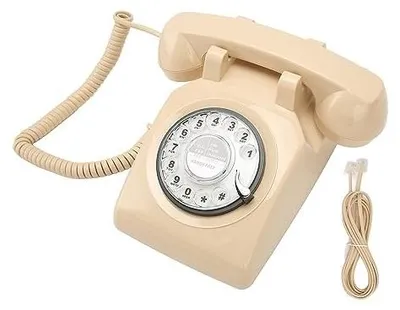 Obrázek produktu pro Retro telefon s otočným číselníkem - Vintage pevná linka - Mechanický zvonek - Kancelářský telefon