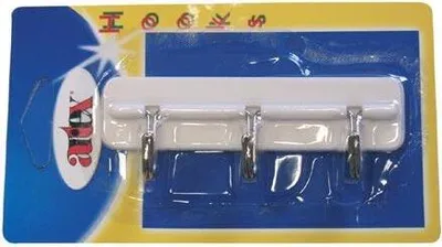Produktbild von selbstklebender Dreifachhaken 10,5cm PH Weiß + Cr