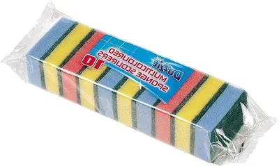 Obrázek produktu pro Barevné houbičky, balení po 10 kusech, na úklid v kuchyni a koupelně