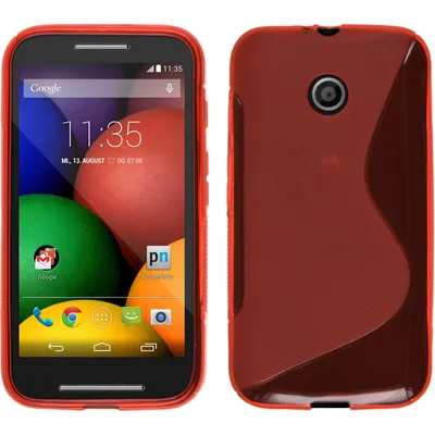 Produktbild von PhoneNatic Case kompatibel mit Motorola Moto E - rot Silikon Hülle S-Style + 2 Schutzfolien
