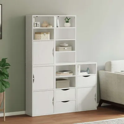 Image de vidaXL Armoires d'appoint 5 pcs. ODDA Blanc 40x24x79 cm Pin massif