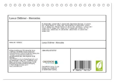 Produktbild von Luxus Oldtimer - Mercedes (Tischkalender 2026 DIN A5 quer), CALVENDO Monatskalender