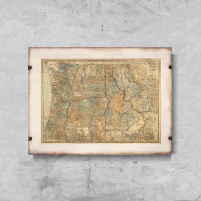 Produktbild von Poster - Canvas - Leinwand - 84,1 cm x 59,4 cm - Fotoposter - Leinwandkunst - Karte von Washington