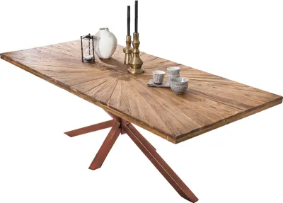 Produktbild von SIT Möbel Esstisch aus Teak | 160 x 90 cm | Tischplatte natur 50 mm stark | Gestell Metall antikbraun | B 160 x T 90 x H 79 cm | 15260-00 | Serie TABLES & CO