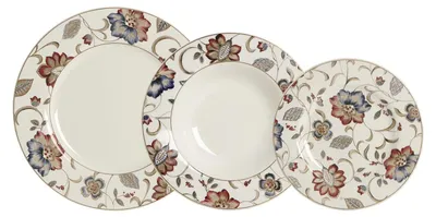 Keramik-Geschirrset, 12-teilig, für 4 Personen, Blumenmuster