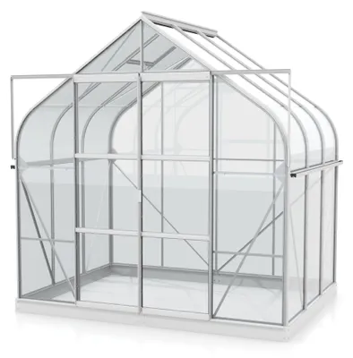 Produktbild von Vitavia Gewächshaus "Dione 5000" inkl. Stahlfundamentrahmen aluminium eloxiert 5,0 m² 3 mm ESG
