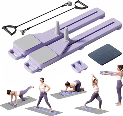 Produktbild von Pilates-Reformer 8-in-1-Fitnessboard & Pilates-Geräteset (Widerstandsbänder, Balance Board für Ganzkörpertraining), mit Ab Workout Ausrüstung