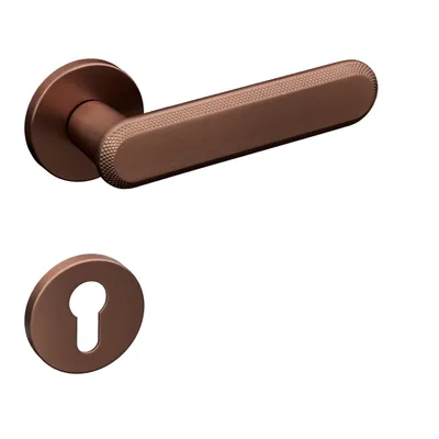 Produktbild von Türgriffe Set Profilzylinder Türklinken Innentüren Bronze Antik Drückergarnitur Zimmertür mit runder Rosettengarnitur aus Metall Tübeschlag Gavroche