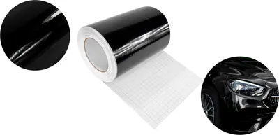 Produktbild von Autofolie Glanz 20x500 cm - Schwarz Glanz - Klebefolie Auto mit Luftkanal-Kleber und UV-Schutz - Selbstklebend Folie für Innen und Außen - Auto Folierung für Tuning - Einstiegsleisten Schutz