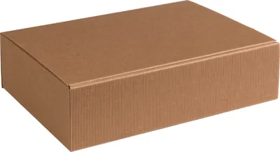 Produktbild von Geschenkbox aus offener Wellpappe, Geripptes Karton NATUR, Format 25,5x18x7cm, 50 St.