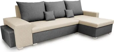 Produktbild von Ecksofa mit Schlaffunktion PETRA2 - Creme/Grau