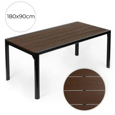 Obrázok produktu pre Záhradný stôl Polywood pre 8 osôb, 180 × 90 cm, hnedý