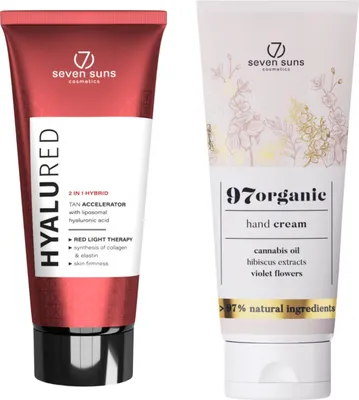 Zdjęcie produktu dla 7suns HyaluRed Przyspieszacz Opalania Hialuronowy + Krem Do Rąk 75ml Gratis