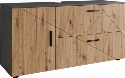 Immagine prodotto di Mobiletto per lavabo Vicco Irma Antracite/Rovere dorato 120.1 x 60.6 cm con 2 cassetti e 1 anta, Model 54779