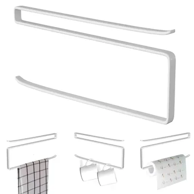 Produktbild von Bohrfreier Papierhandtuchhalter, Papierhandtuchhalter, Wand-Papierhandtuchhalter, Schrank, Papierrollenhalter, Serviettenhalter, Aufbewahrung für Küche, Bad. (weiß)