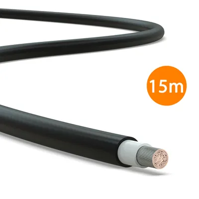 Produktbild von ORSEM 15m Premium Solarkabel Solarleitung 6mm² PV Kabel H1Z2Z2-K Solar Anschlusskabel Photovoltaik Anlagen Halogenfrei Kupferkabel Schwarz
