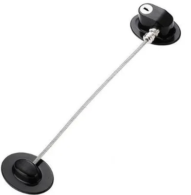 Produktbild von Kinderbeistellungsabschottung - Sicherheitsabschottung für Kühlschranktür - 195mm - ABS - schwarz - für Kühlschrank, Vorratskammer