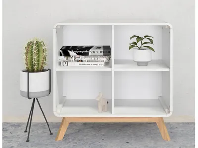 Produktbild von Caitlin | Bücherregal mit 4 Fachböden aus Spanplatte Weiß