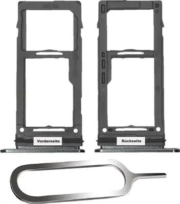 Produktbild von Samsung Galaxy S9 / Plus G960F G965F Sim Karten Halter Tray Adapter Fach Stecker Slot + Nadel Grau Titanium Gray