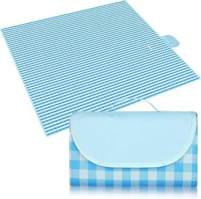 Immagine prodotto di Tela da picnic 200x200 cm blu e bianca, leggera e facile da trasportare