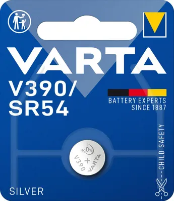 Obrázok produktu pre Varta -V390, Batéria na jedno použitie, SR54, Strieborný oxid (S), 1,55 V, 1 kusov, 80 mAh
