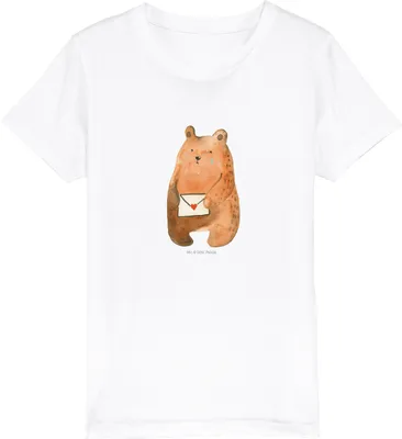Produktbild von Mr. & Mrs. Panda Kleinkinder T-Shirt Bär Vermissen 12-14 Jahre (152/164) - Weiß - Geschenk, Teenager, Unglücklich Verliebt, Mädchen, Kindershirt, Teddy, Kinder, Verreist