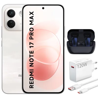 Immagine prodotto di Smartphone Xiaomi Redmi Note 17 Pro Max 5G, 8GB di RAM, 512GB di memoria, colore Cloud Blush, con caricabatterie da 120W e auricolari