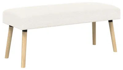 Zdjęcie produktu dla vidaXL Ławka Uni Kremowa 110 x 40 x 46 cm z tkaniny bouclé