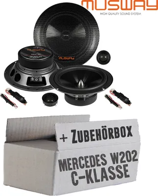 Produktbild von lasse W202 Front - Lautsprecher Boxen Musway ME6.2C - 16,5cm System Auto Einbauzubehör - Einbauset passend für Mercedes C-Klasse JUST SOUND best choice for caraudio