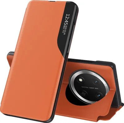 Produktbild von Hülle für Honor X9C, Smart View Fenster Flip Stand Cover Kunstleder Schutzhülle Orange