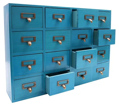 Immagine prodotto di Cassettiera da scrivania in legno con 16 cassetti, ideale per l'organizzazione