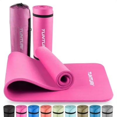 Produktbild von Tunturi Dicke NBRmatte 15mm - Rutschfest Gymnastikmatte - Mit Tragetasche - Für Yoga und Pilates - Sportmatte 180x60x1,5cm -Schadstofffrij - Besonders komfortabel - Pink