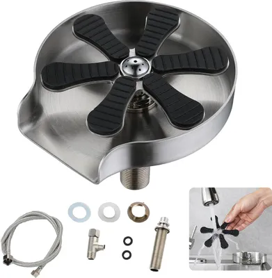 Produktbild von Gläserspüler für Spülbecken, 304 Flaschenspüler, Glasbürste für Barspüle, Edelstahl Glasspüler, Cup Washer Cleaner, Flaschenreiniger für Küche, Bar
