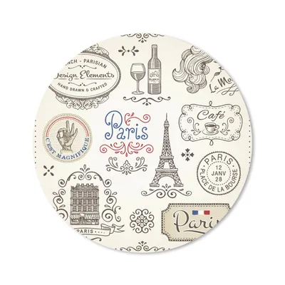 Produktbild von MuchoWow® Mauspad Mousepad Paris - Zeichnung - Wein 20x20 cm - Mousepads - Maus Mat - Pad - Mausunterlage - Schreibtischmatte