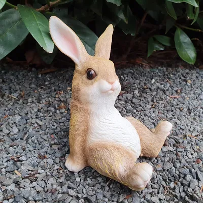 Produktbild von Gartenfigur sitzende Hasen Figur 14 cm