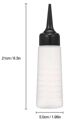 Obrázek produktu pro 150 ml láhev na barvení vlasů, aplikátor na míchání barev s černou šikmou špičkou